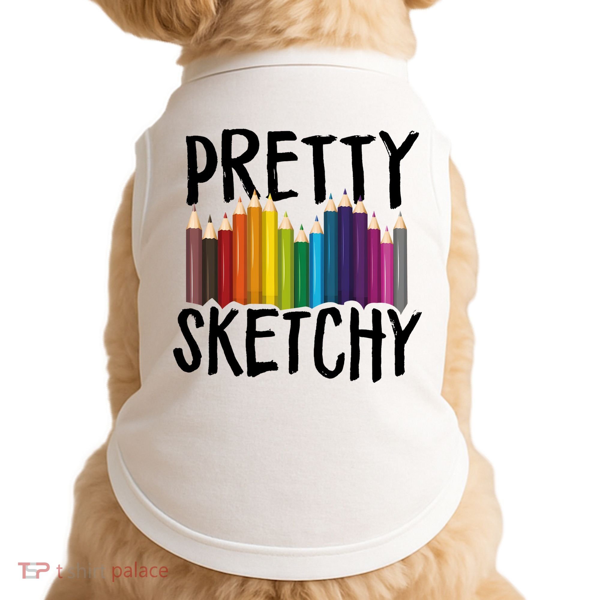Pretty Sketchy Artist Art Teacher Doggie Tank