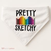 Pretty Sketchy Artist Art Teacher USA-Made Doggie Bandana thumb 0