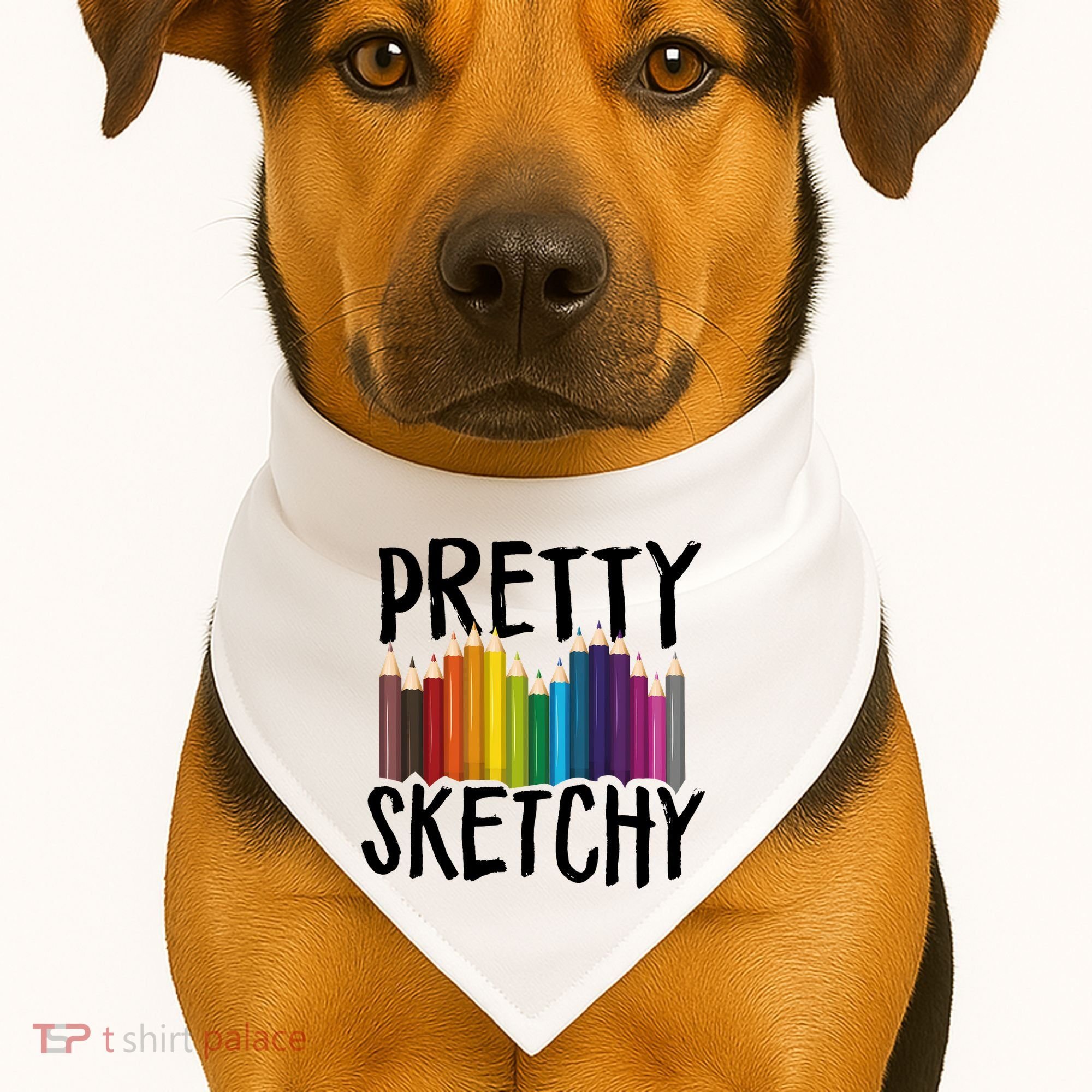 Pretty Sketchy Artist Art Teacher USA-Made Doggie Bandana