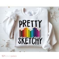 Pretty Sketchy Artist Art Teacher Sweatshirt thumb 2
