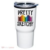 Pretty Sketchy Artist Art Teacher Tumbler thumb 0