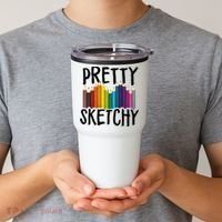 Pretty Sketchy Artist Art Teacher Tumbler thumb 2