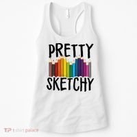 Pretty Sketchy Artist Art Teacher Women's Tank Top thumb 0