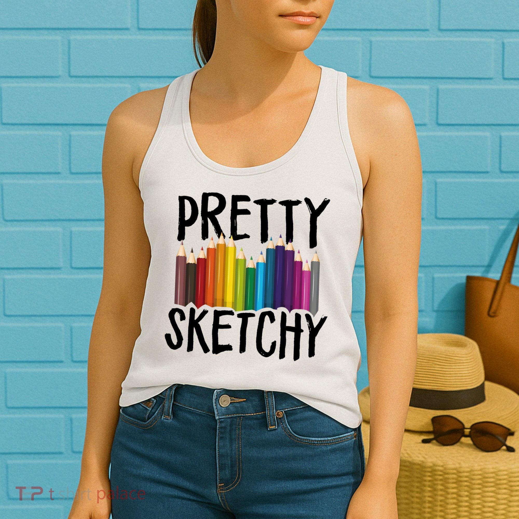 Pretty Sketchy Artist Art Teacher Women's Tank Top