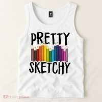 Pretty Sketchy Artist Art Teacher Tank Top thumb 2