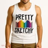 Pretty Sketchy Artist Art Teacher Tank Top thumb 3