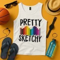 Pretty Sketchy Artist Art Teacher Tank Top thumb 4