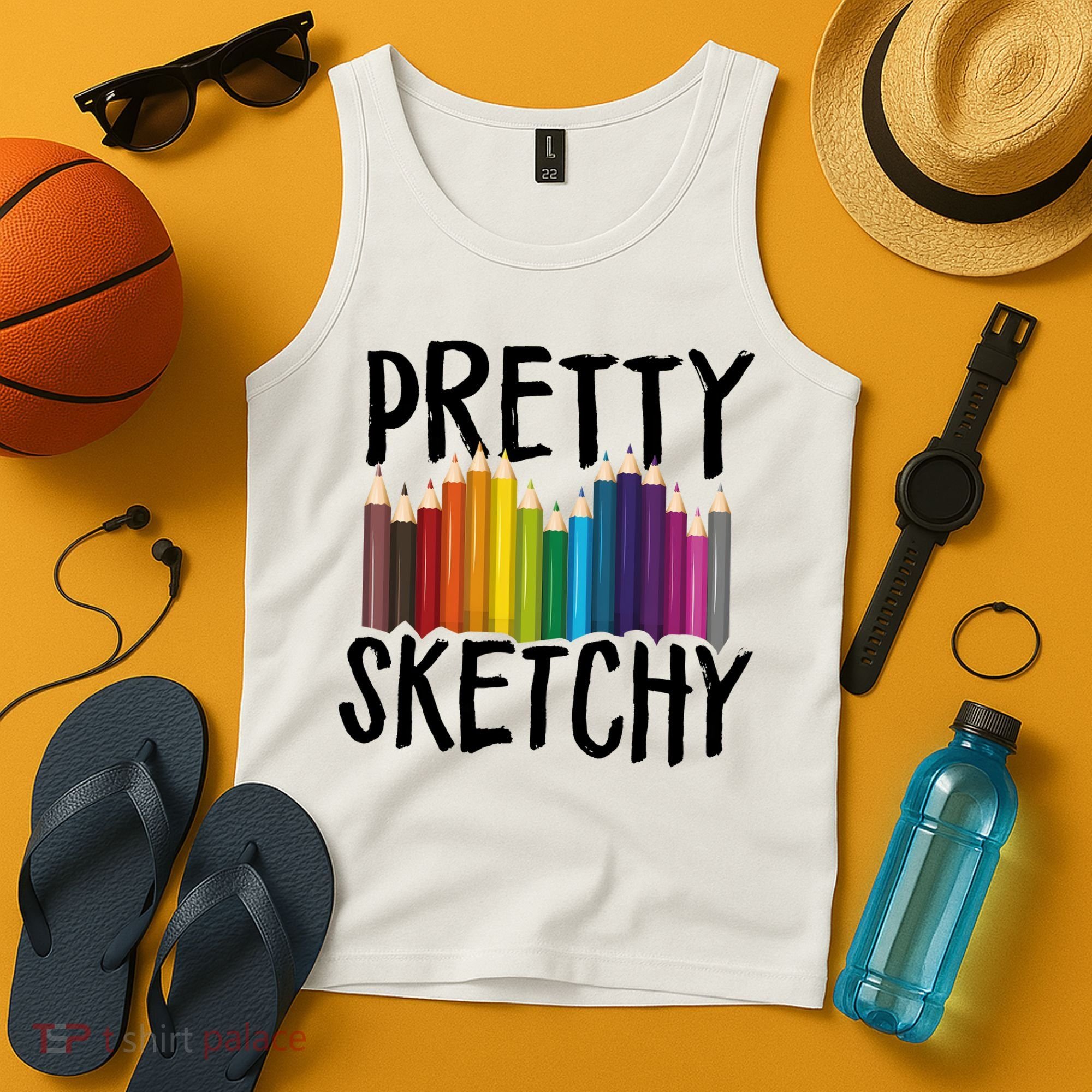 Pretty Sketchy Artist Art Teacher Tank Top