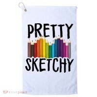 Pretty Sketchy Artist Art Teacher Golf Towel thumb 0