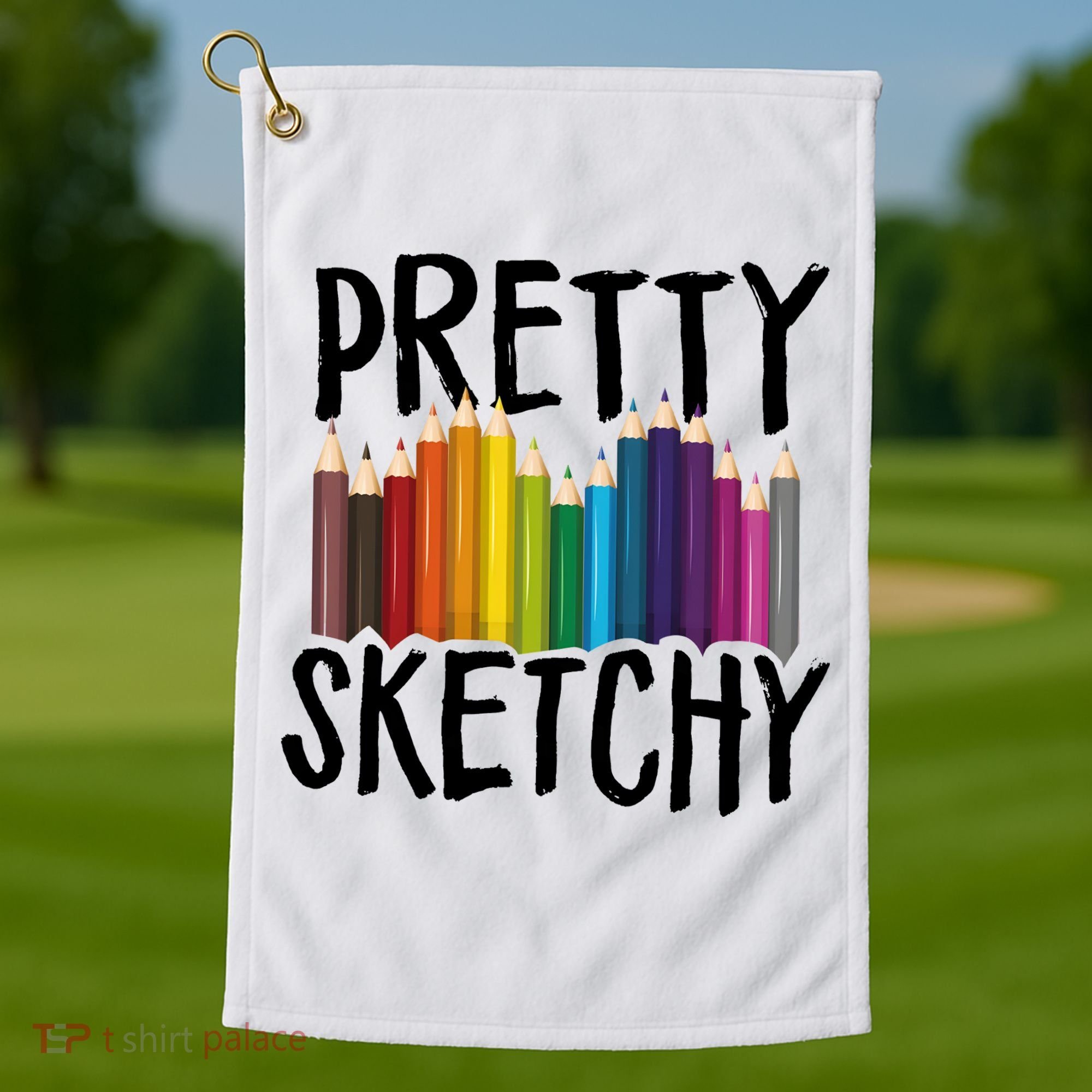 Pretty Sketchy Artist Art Teacher Golf Towel