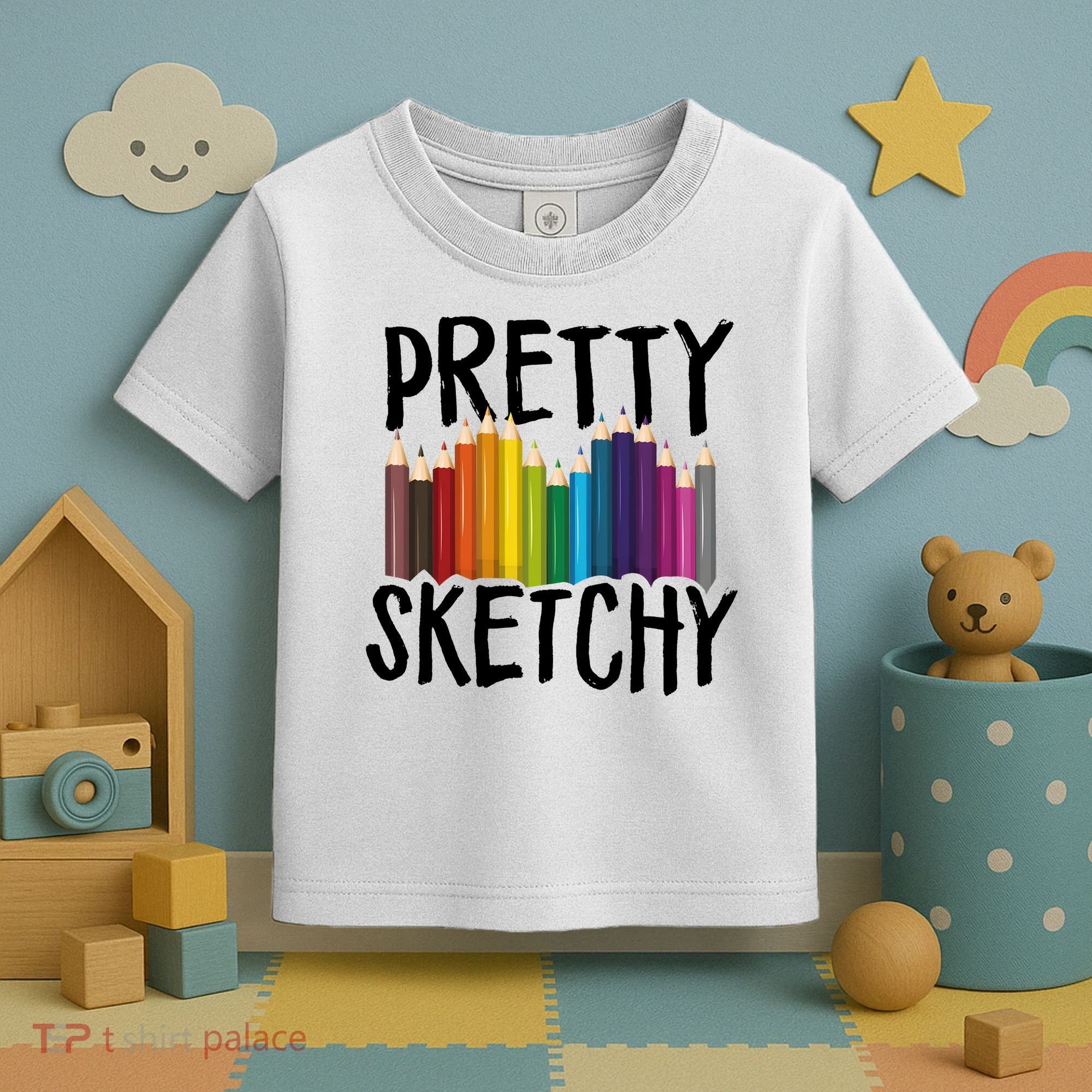 Pretty Sketchy Artist Art Teacher Toddler T-Shirt