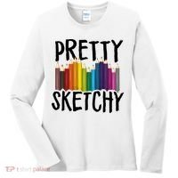 Pretty Sketchy Artist Art Teacher Women's Long Sleeve Shirt thumb 0
