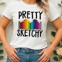 Pretty Sketchy Artist Art Teacher Women's T-Shirt thumb 2