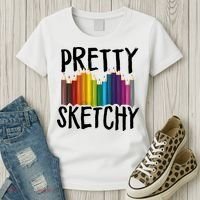 Pretty Sketchy Artist Art Teacher Women's T-Shirt thumb 3