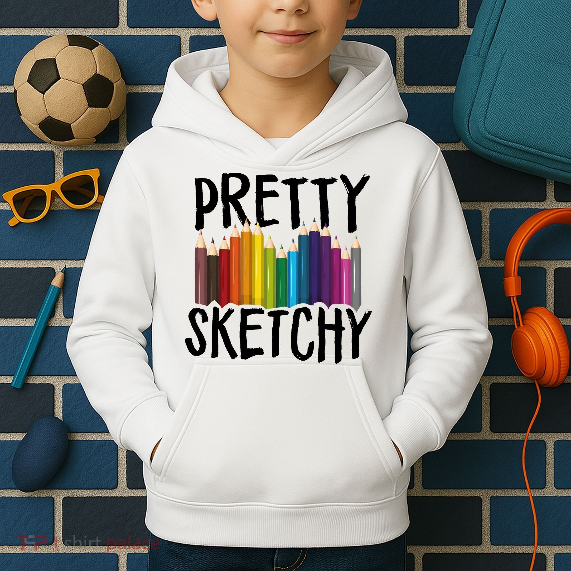 Pretty Sketchy Artist Art Teacher Kids Hoodie