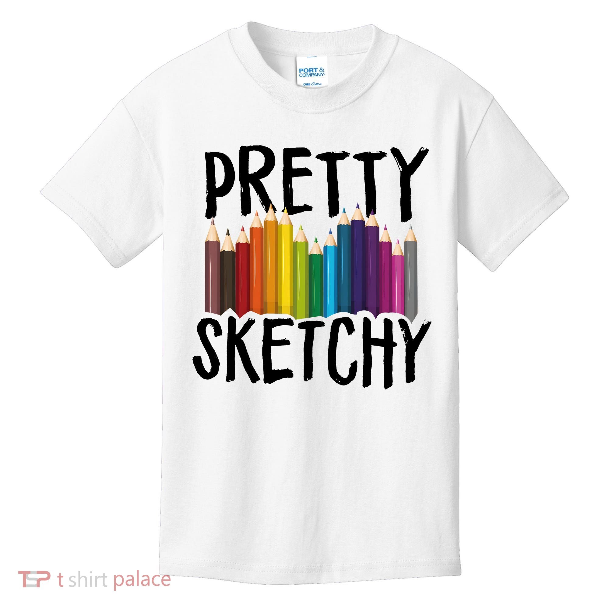 Pretty Sketchy Artist Art Teacher Kids T-Shirt