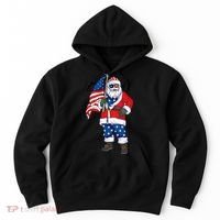 Patriotic Santa American Christmas 4th Of July Santa Hoodie thumb 0