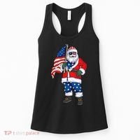 Patriotic Santa American Christmas 4th Of July Santa Women's Tank Top thumb 0
