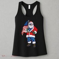 Patriotic Santa American Christmas 4th Of July Santa Women's Tank Top thumb 3