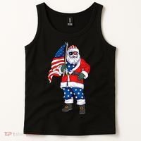 Patriotic Santa American Christmas 4th Of July Santa Tank Top thumb 2