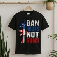 Pro Second Amendment Gun Rights Ban Idiots Not Guns T-Shirt thumb 2