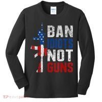 Pro Second Amendment Gun Rights Ban Idiots Not Guns Kids Long Sleeve Shirt thumb 0