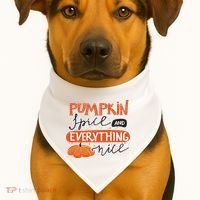 Pumpkin Spice And Everything Nice Cute USA-Made Doggie Bandana thumb 1