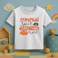 Pumpkin Spice And Everything Nice Cute Toddler T-Shirt thumb 3