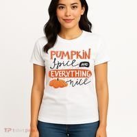 Pumpkin Spice And Everything Nice Cute Women's T-Shirt thumb 4