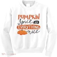Pumpkin Spice And Everything Nice Cute Kids Sweatshirt thumb 0