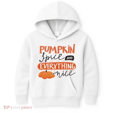 Pumpkin Spice And Everything Nice Cute Kids Hoodie