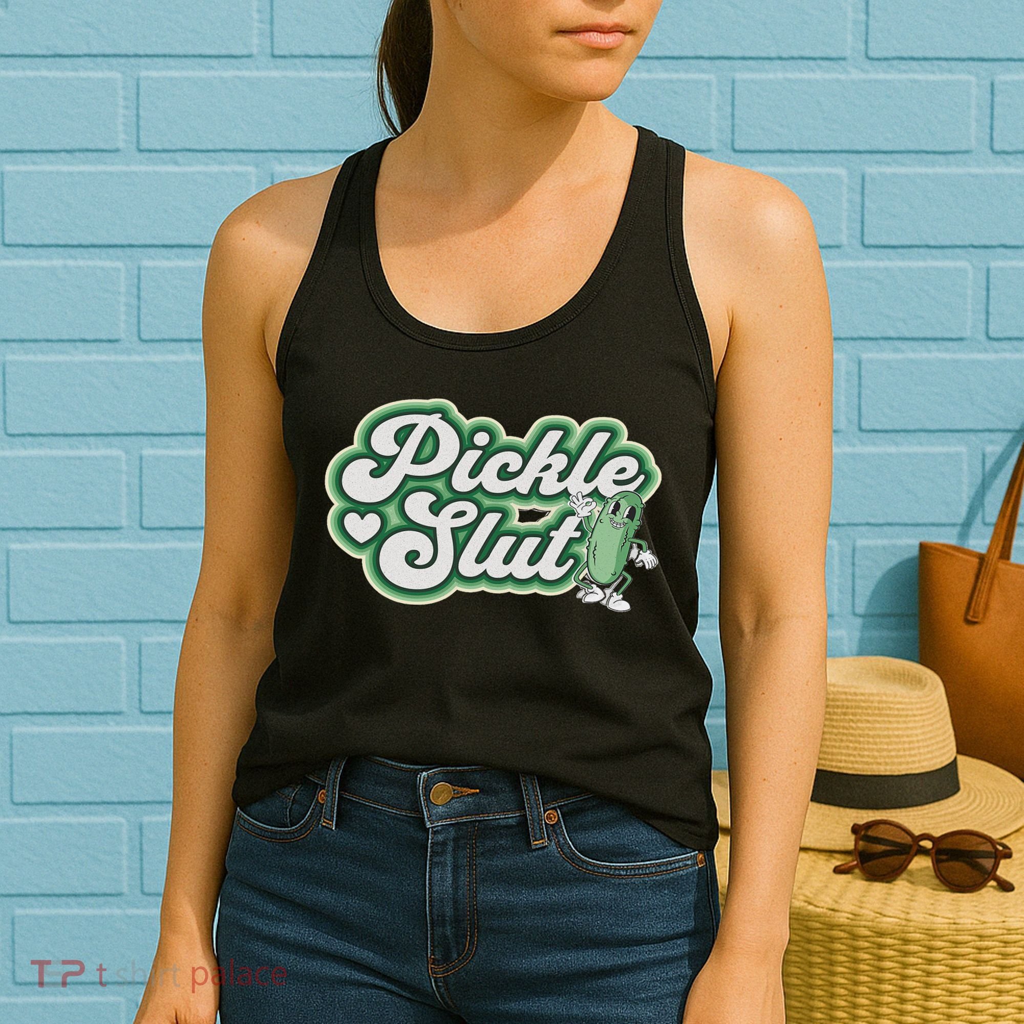 Pickle Slut A Girl Who Loves Pickles Canning Food Quote Women's Tank Top