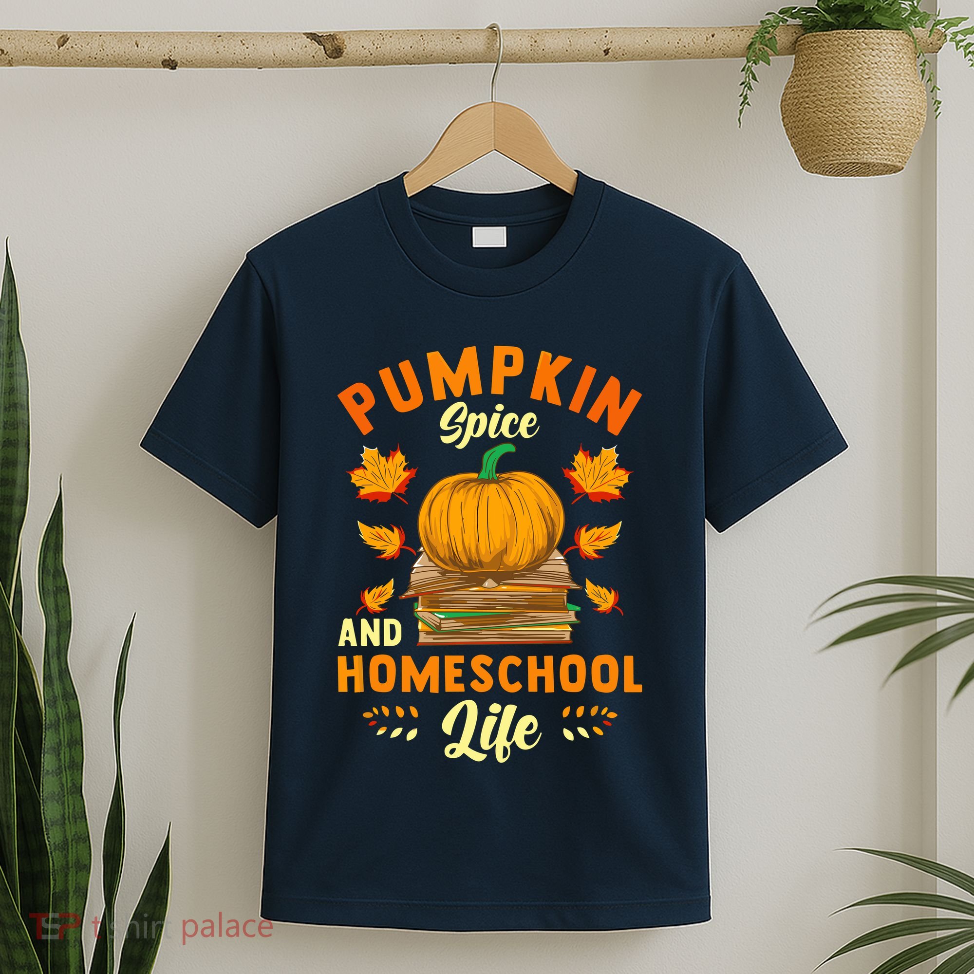 Pumpkin Spice And Homeschool Life Funny Halloween T-Shirt