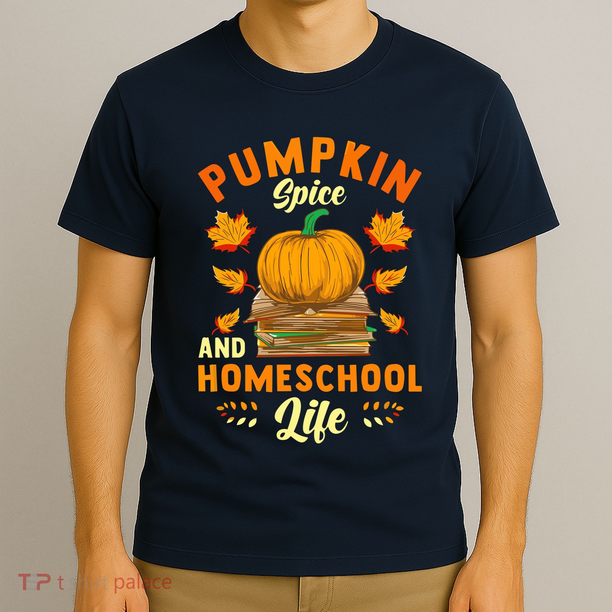 Pumpkin Spice And Homeschool Life Funny Halloween T-Shirt