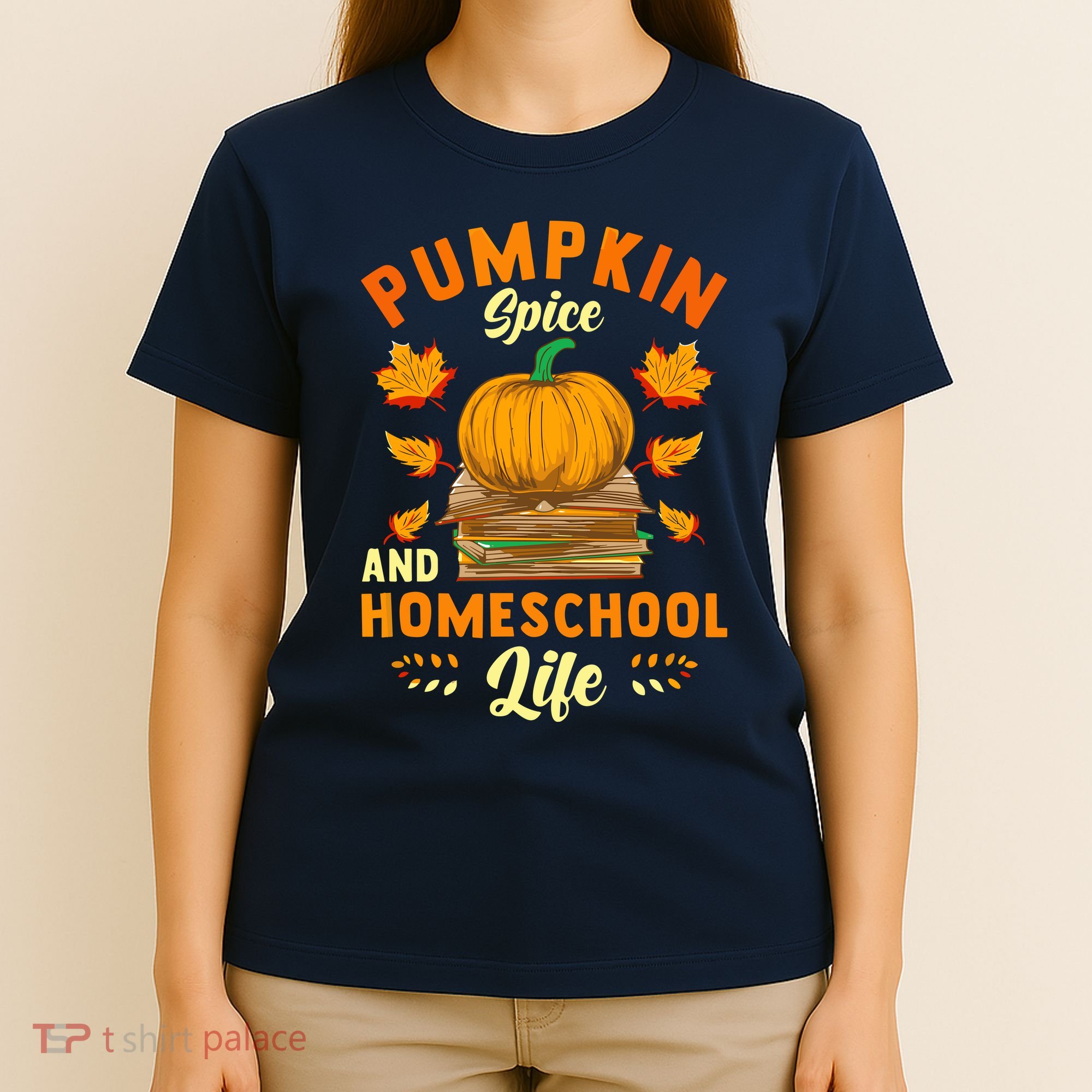 Pumpkin Spice And Homeschool Life Funny Halloween T-Shirt