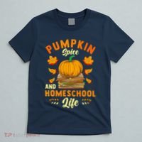 Pumpkin Spice And Homeschool Life Funny Halloween T-Shirt thumb 5
