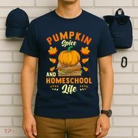 Pumpkin Spice And Homeschool Life Funny Halloween T-Shirt thumb 6