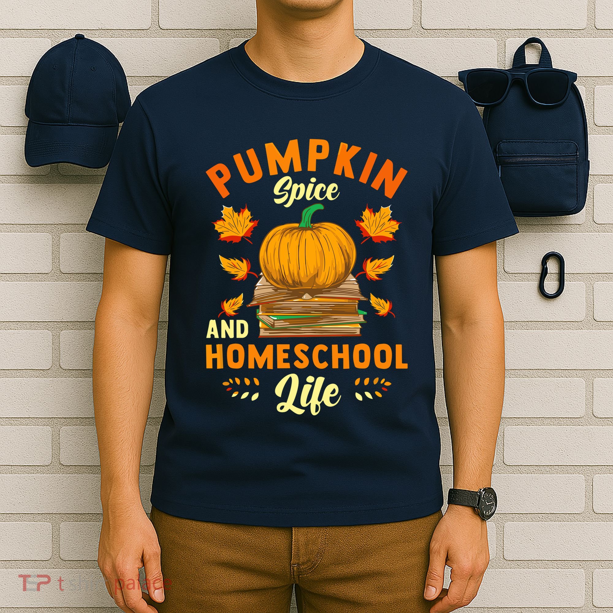 Pumpkin Spice And Homeschool Life Funny Halloween T-Shirt