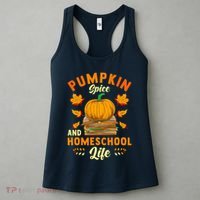 Pumpkin Spice And Homeschool Life Funny Halloween Women's Tank Top thumb 3
