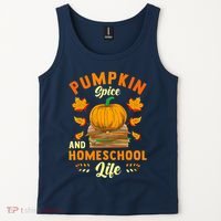 Pumpkin Spice And Homeschool Life Funny Halloween Tank Top thumb 2