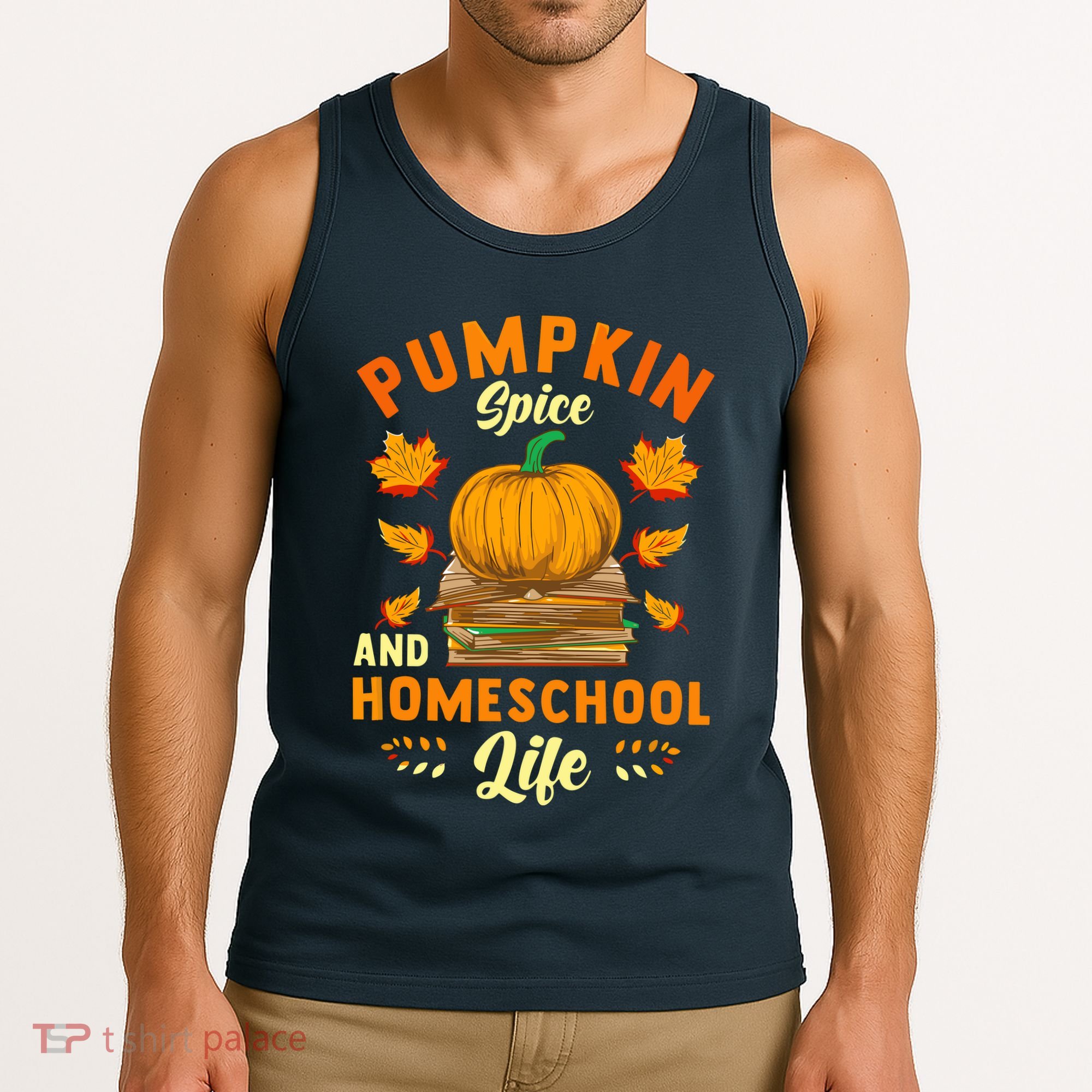 Pumpkin Spice And Homeschool Life Funny Halloween Tank Top