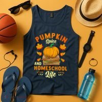 Pumpkin Spice And Homeschool Life Funny Halloween Tank Top thumb 4