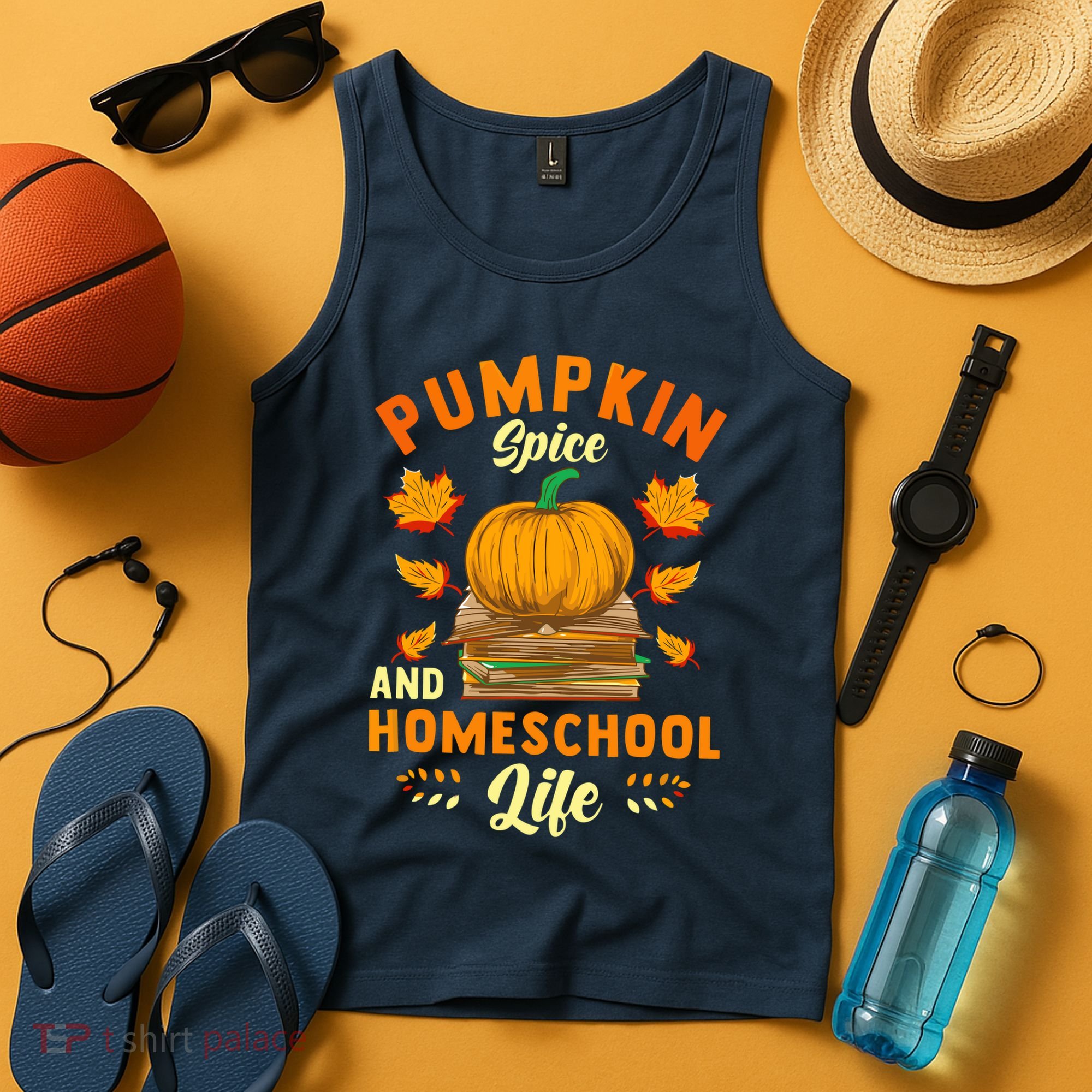 Pumpkin Spice And Homeschool Life Funny Halloween Tank Top
