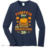 Pumpkin Spice And Homeschool Life Funny Halloween Women's Long Sleeve Shirt thumb 0