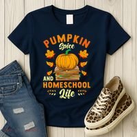 Pumpkin Spice And Homeschool Life Funny Halloween Women's T-Shirt thumb 3