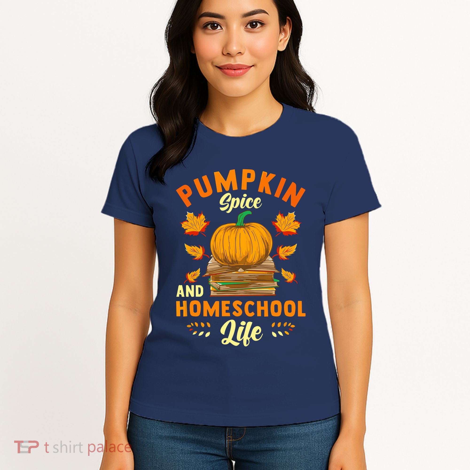 Pumpkin Spice And Homeschool Life Funny Halloween Women's T-Shirt