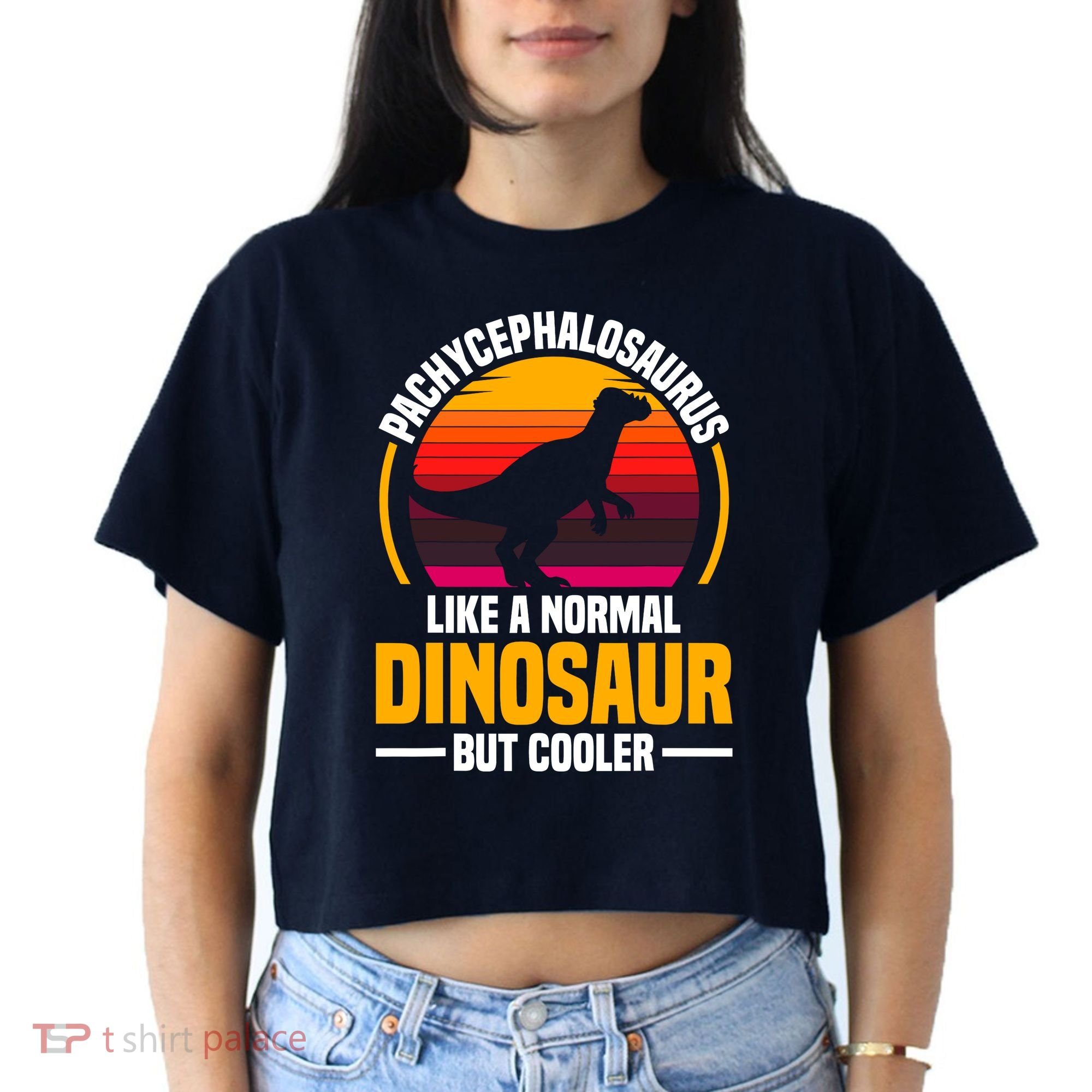 Pachycephalosaurus Stuffed Animal Dinosaur Toys Dino Women's Crop Top Tee