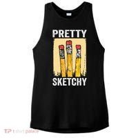 Pretty Sketchy Artist Pencils Sketch Sketching Paint Artist Ladies PosiCharge Tri-Blend Wicking Tank thumb 0