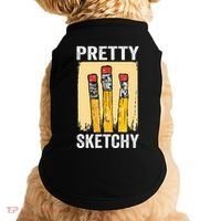 Pretty Sketchy Artist Pencils Sketch Sketching Paint Artist Doggie Tank thumb 0