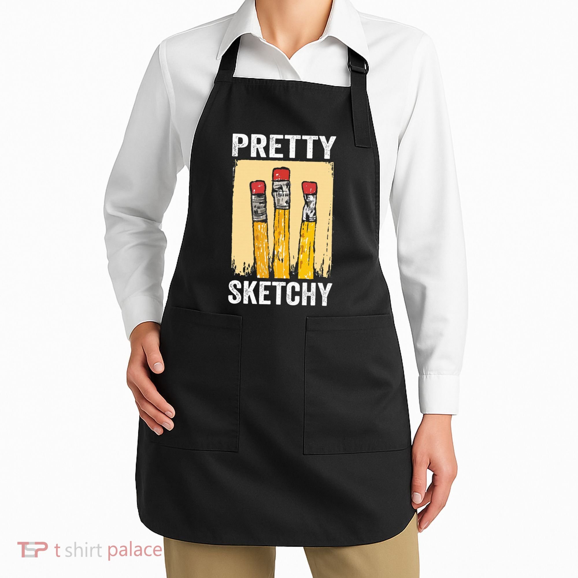 Pretty Sketchy Artist Pencils Sketch Sketching Paint Artist Apron